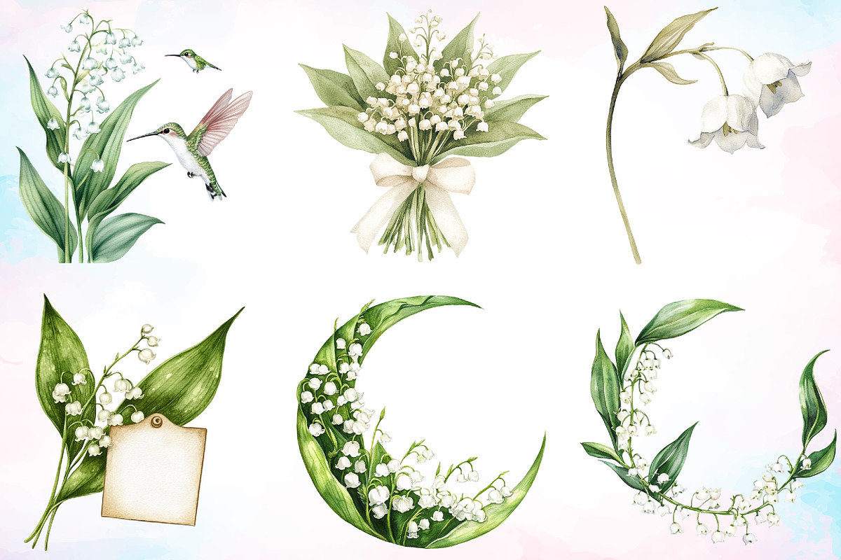 Lily of the Valley Spring Clipart, an Illustration by Canvas Craft (Photo 2 of 4)