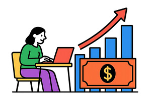 Vector illustration of a woman, a Finance Illustration by ZinetroN