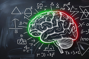 Сhalk-drawn brain, an Illustration by wavebreak