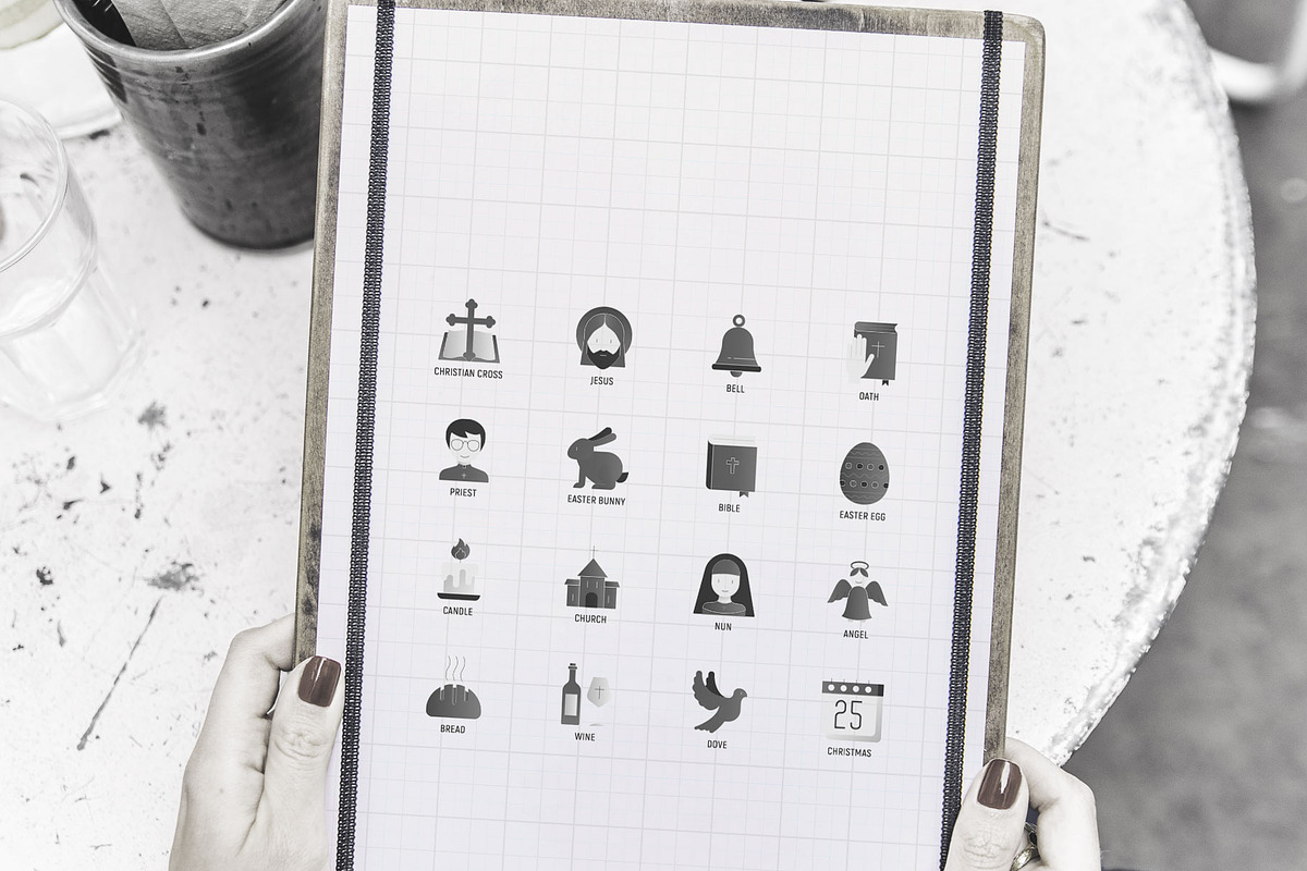 Christianity | 16 Flat Gradient Icon, an Outline Icon by Alex Blogoodf (Photo 10 of 11)
