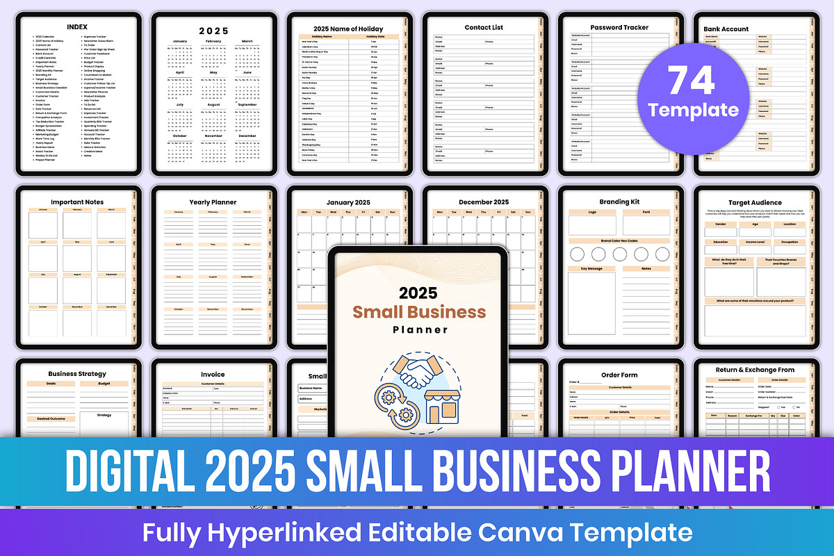 Digital 2025 Small Business Planner, a Stationery Template by Mustafiz (Photo 1 of 11)