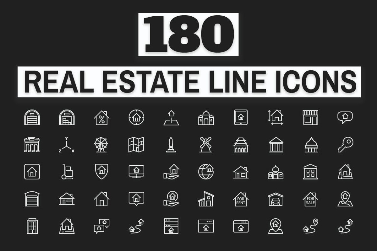 180 Real Estate Icons, an Outline Icon by FlatLineIcons (Photo 1 of 4)