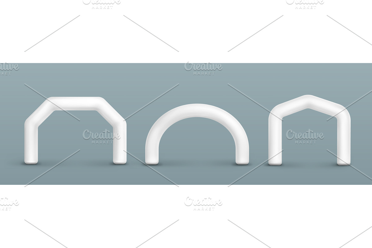 White inflatable arches for marathon, an Object Illustration by art PVP - market