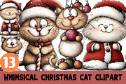 Whimsical Christmas Cat Clipart, a Graphic by CitraGraphics (Thumbnail 1 of 4)