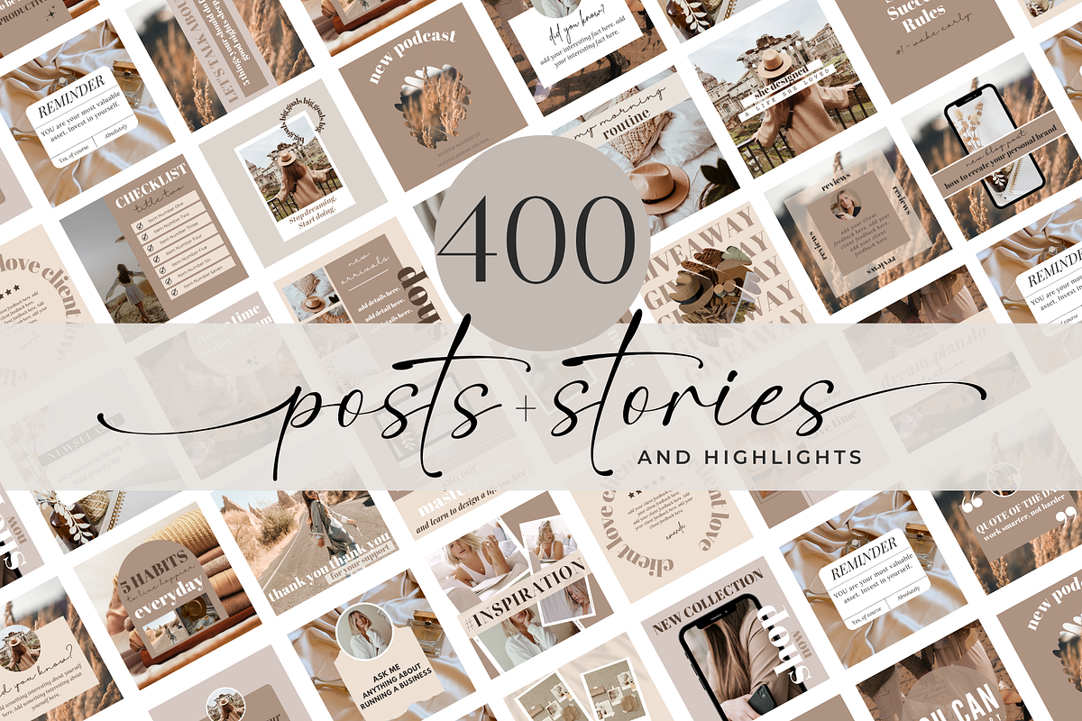 400 Instagram Templates, a Social Media Template by Oh So Social Boutique (Photo 1 of 7)