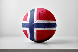 Norwegian Flag Soccer Ball on White Surface, a Sports & Recreation Photo by Davizro's Market