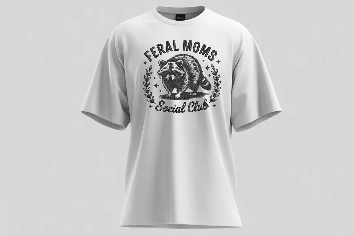 Feral Moms Social Club Raccoon Embro, an Illustration by Moss Rose (Photo 2 of 3)