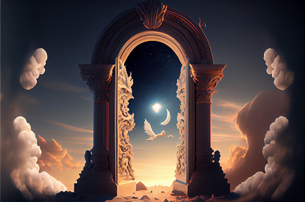Journey of the Soul. heaven afterlife concept, an Illustration by Olyryk & Aglo