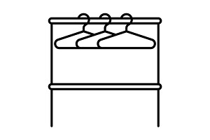 Clothes hangers icon., an Outline Icon by incomible