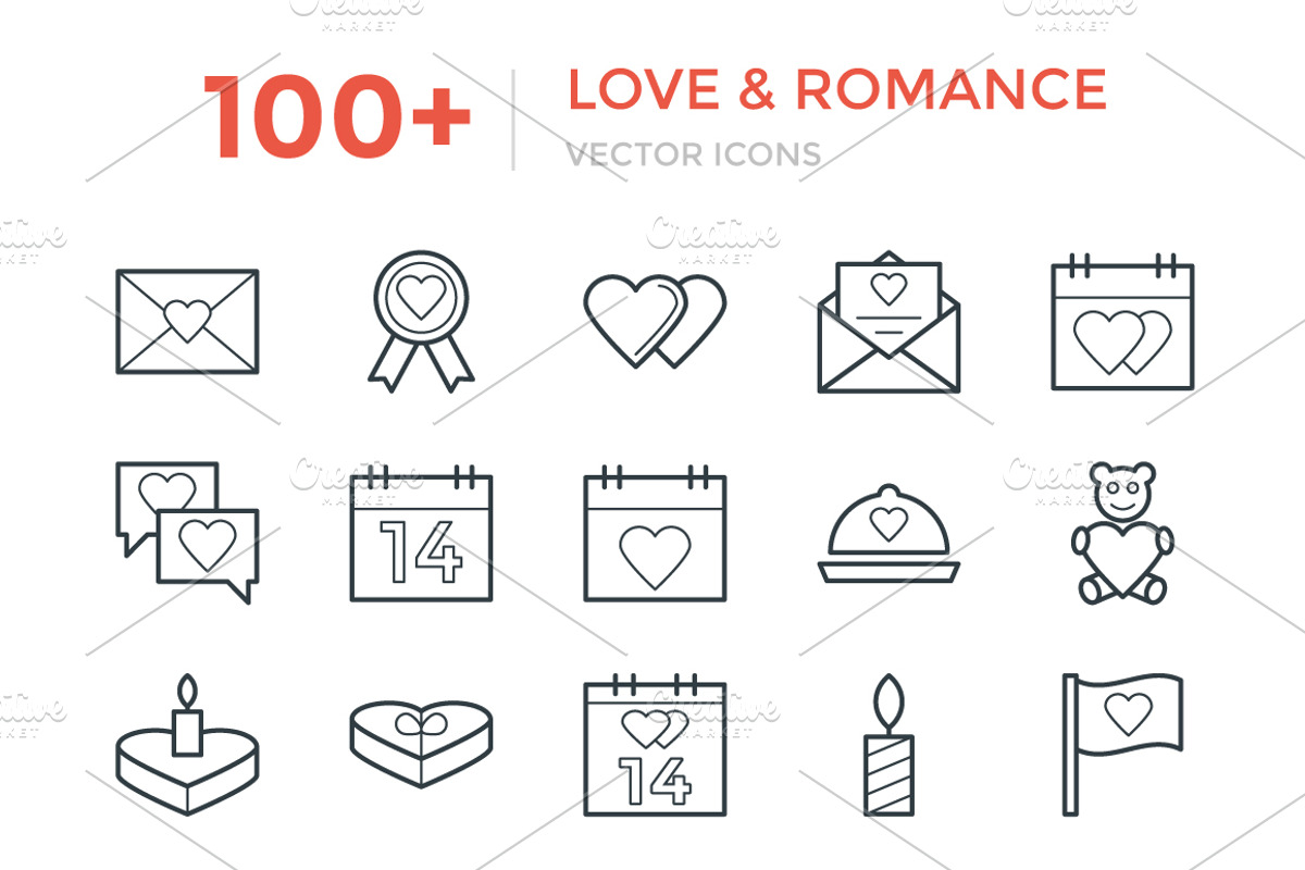 100+ Love and Romance Vector Icons, an Outline Icon by Vectors Market (Photo 1 of 3)