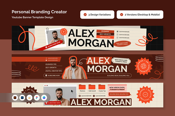 Modern Creator YouTube Banner preview 5