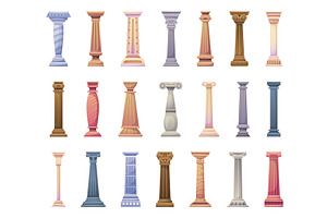 Cartoon roman pillars. Ancient, an Object Illustration by Stock-Smart-Start