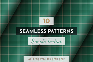 10 Seamless Simple Tartan Patterns
