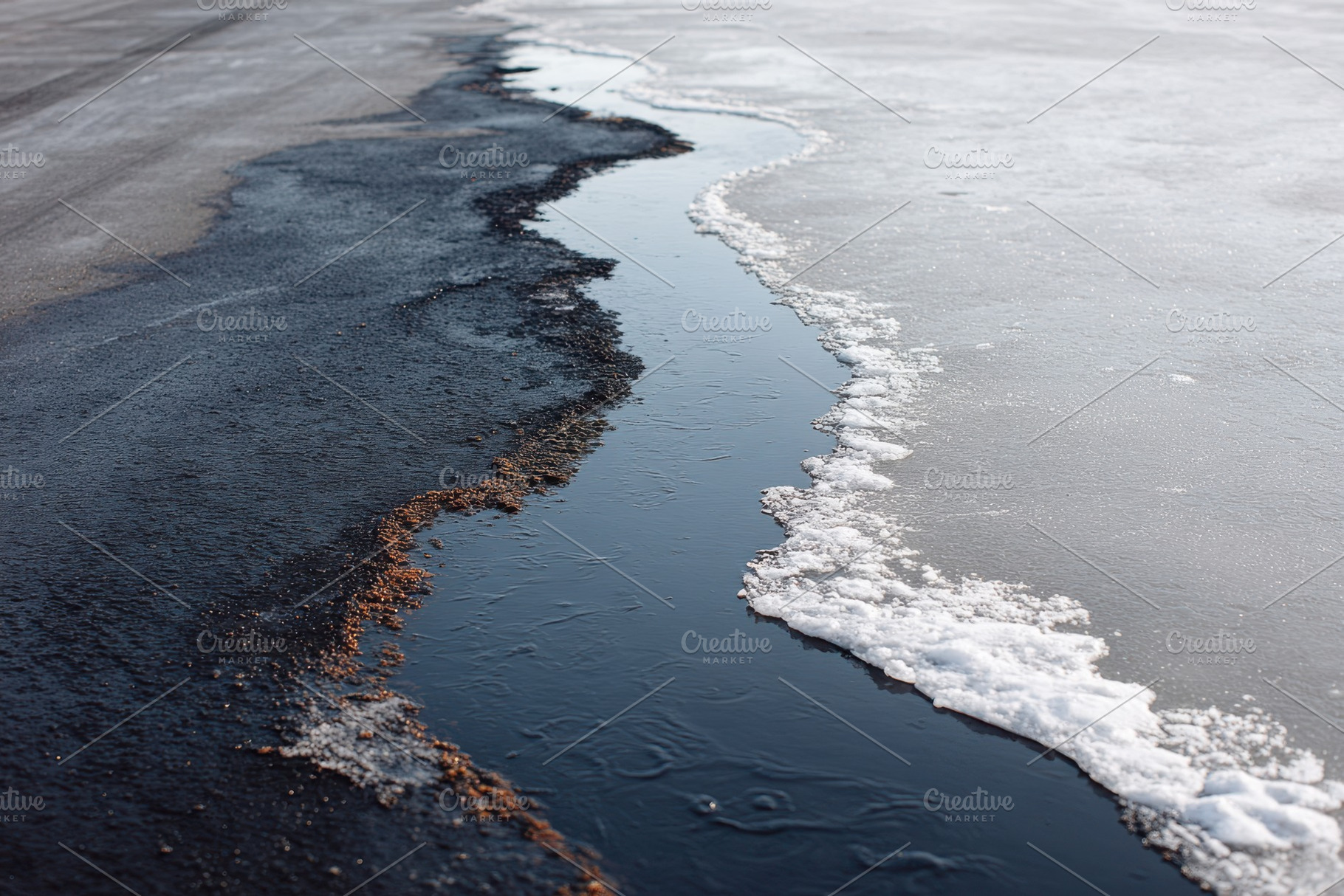 Melting edge: winter thaw line, a Nature Photo by AlyaAnd