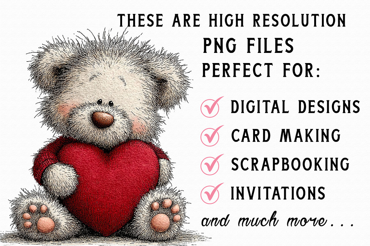 Valentine Teddy PNG Set, an Illustration by Libby Wishes (Photo 6 of 6)