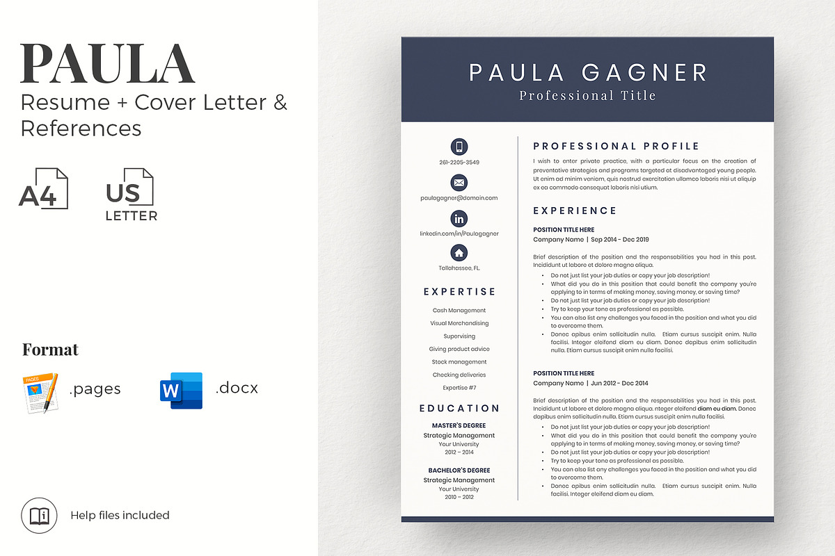 Accountant Resume CV with Experience, a Resume Template by HIRED Design Studio (Photo 1 of 18)