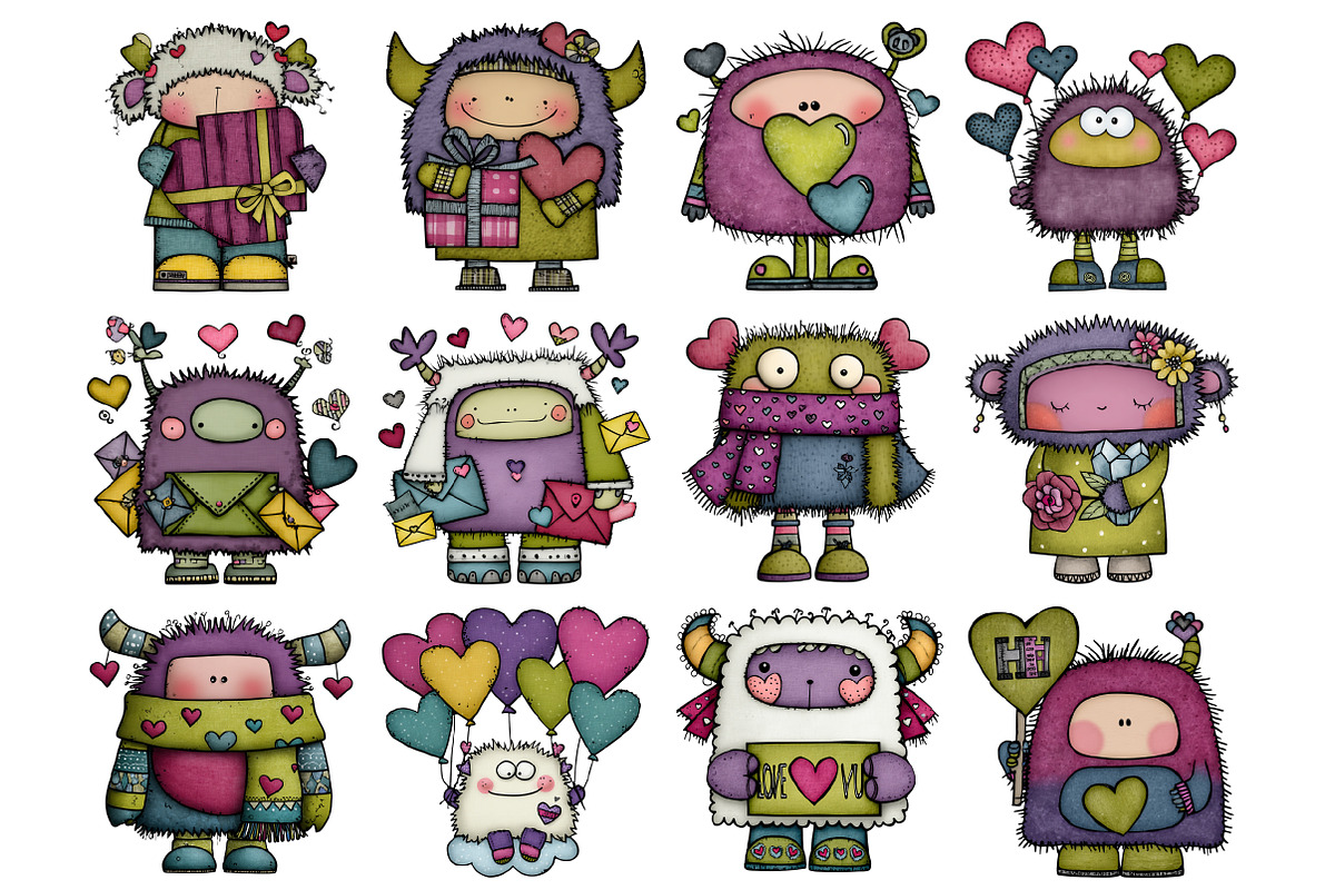Valentine Cute Yeti Clipart, an Illustration by Design Market (Photo 2 of 3)