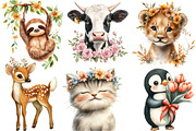 Floral Animals Clipart, an Illustration by Designworld (Thumbnail 6 of 6)