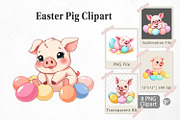 Easter Pig Clipart, a Graphic by Artnoy (Thumbnail 1 of 5)