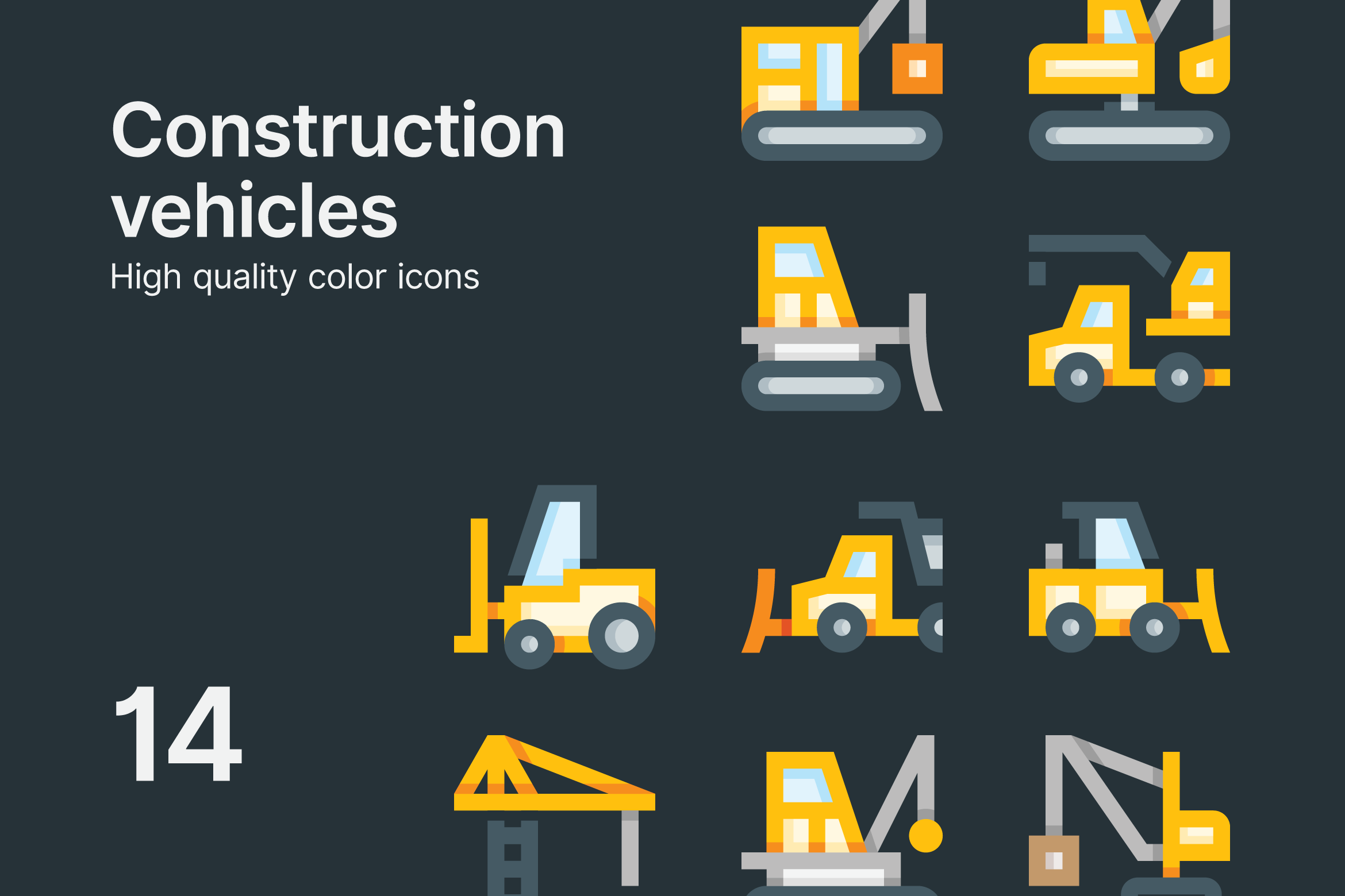 Construction Vehicle Icons, an Icon by EDT.Graphics