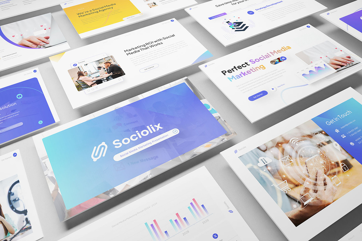 Social Media Marketing Keynote, a Presentation Template by Pixslides (Photo 1 of 7)