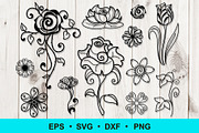 Flower Silhouette Ornament Clip Art, an Object Graphic by Elena Nesterova (Thumbnail 1 of 4)