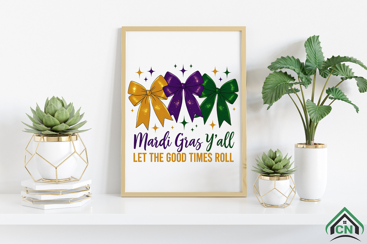 Mardi Gras Coquette Bow Png, an Illustration by Craft Nest (Photo 4 of 4)