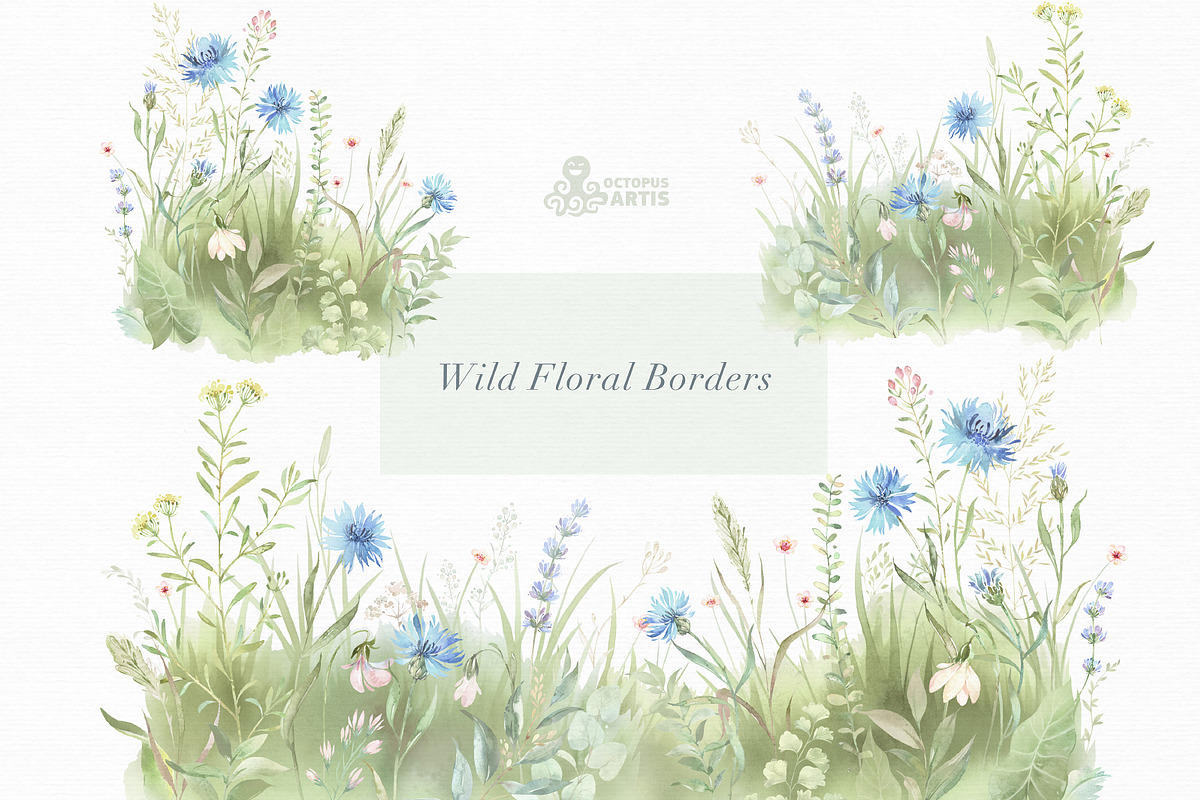 Meadow. Floral Borders & Elements, a Decorative Illustration by OctopusArtis (Photo 3 of 8)