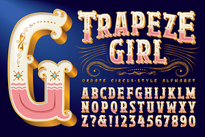 Trapeze Girl; Circus-Style Vectors