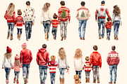 Family in Christmas sweaters clipart, a Person Illustration by Hello My Print (Thumbnail 3 of 9)