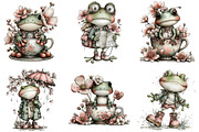 Whimsical Spring Frog Clipart, a Graphic by CitraGraphics (Thumbnail 2 of 4)