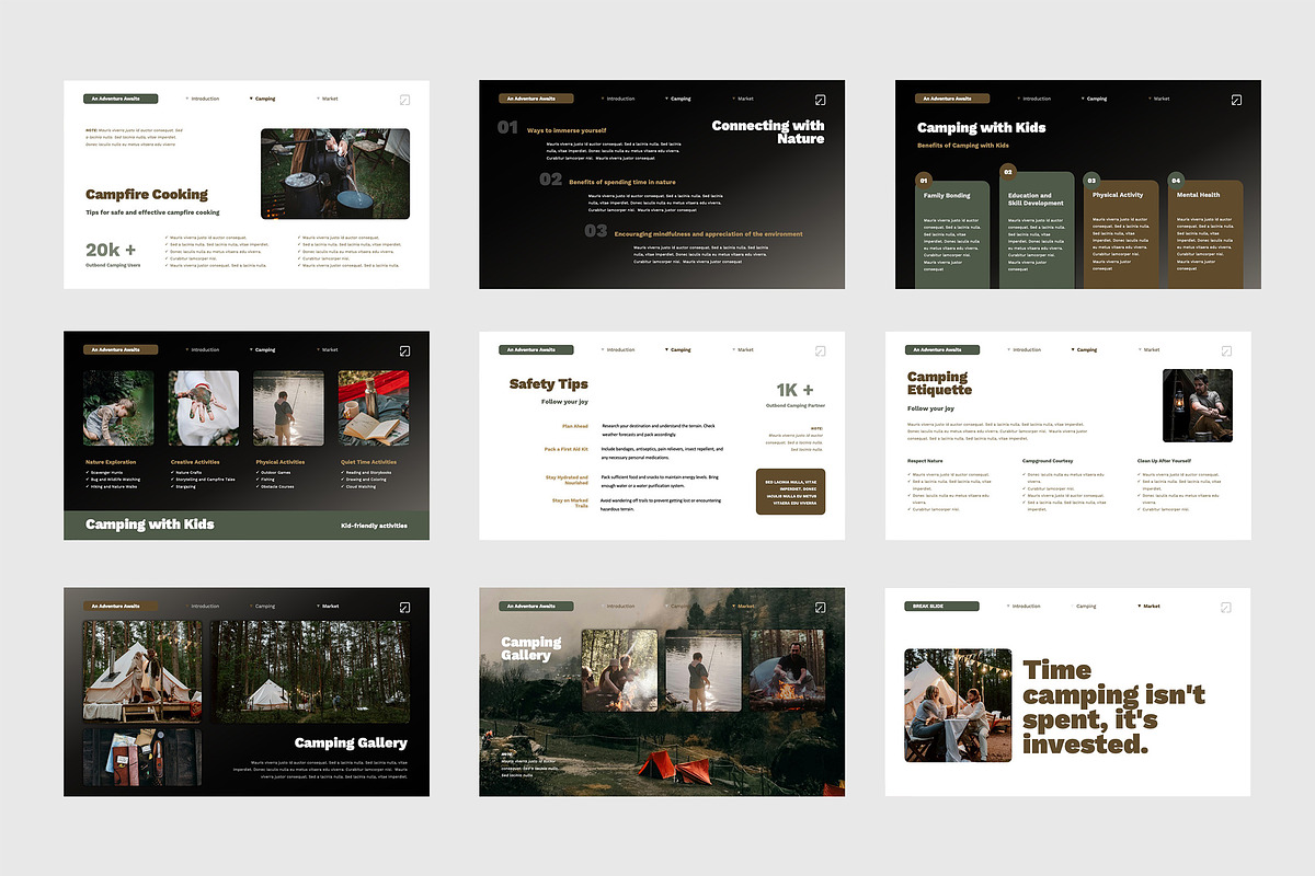 Camping Pitch Deck Keynote Template, a Presentation Template by TMint Creative (Photo 2 of 6)