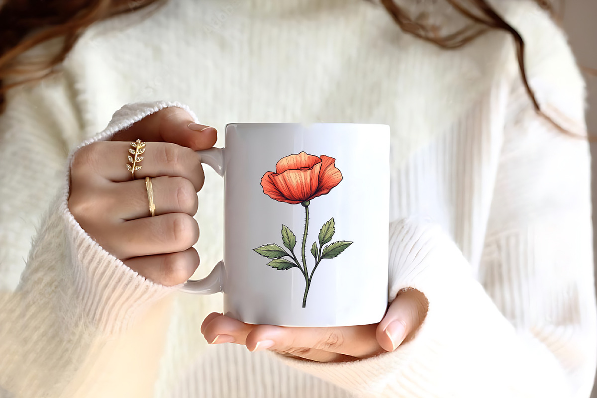 Summer Poppy Flowers Clipart, an Illustration by CreationArt (Photo 4 of 9)
