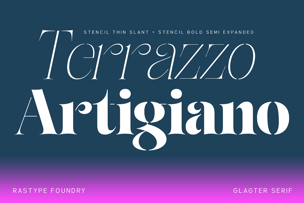 Glagter Stencil - Family Font, a Serif Font by Rastype (Photo 12 of 15)