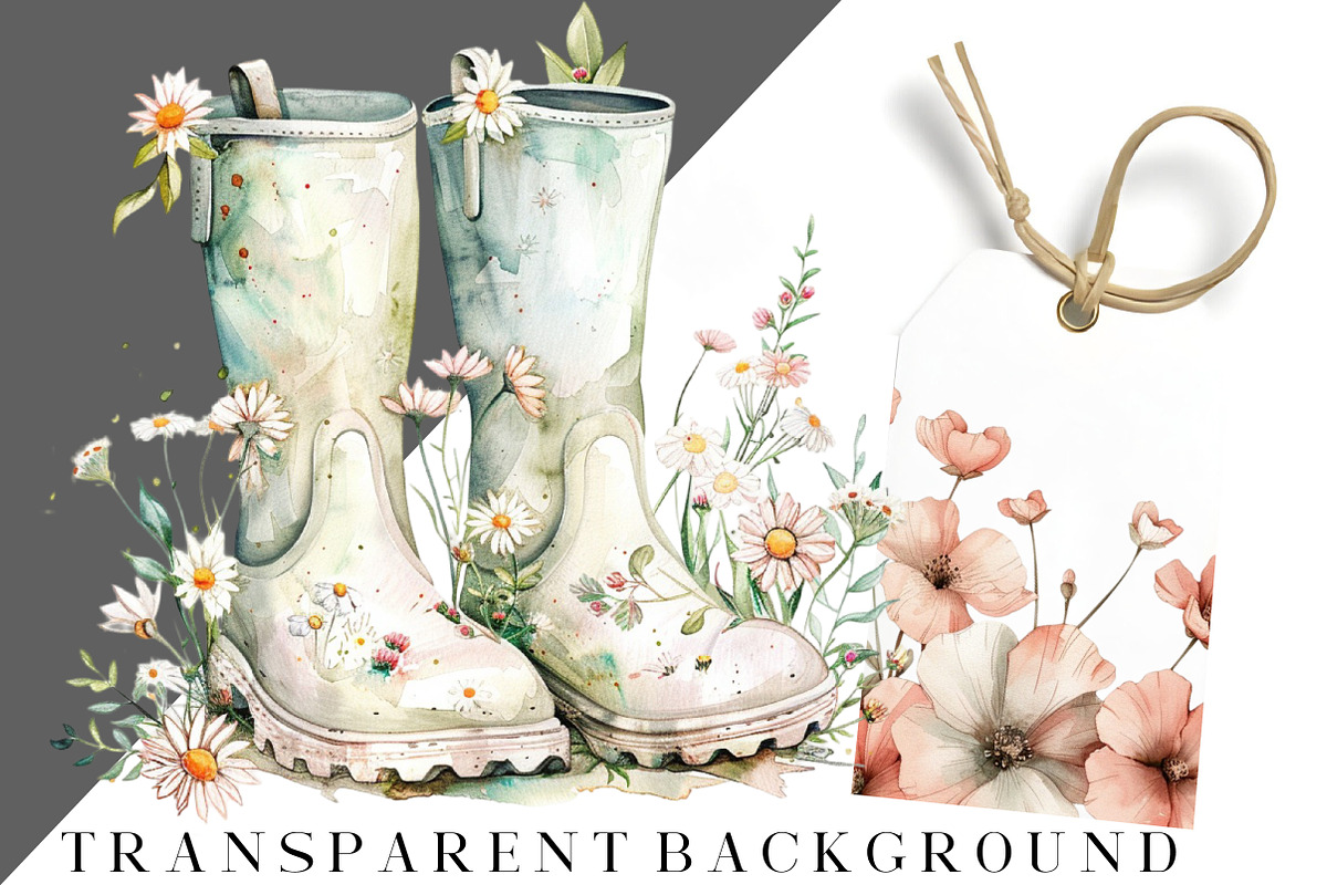 Pastel Spring Cottage Clipart Bundle, an Illustration by DreamCafeArt (Photo 8 of 8)