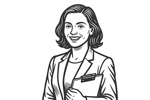 smiling female recruiter with, a Person Illustration by AlexArt