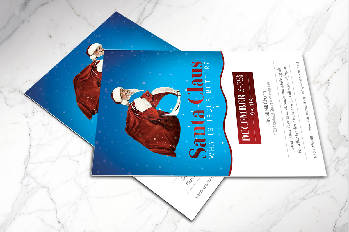 Santa Christmas Church Flyer PSD, a Flyer Template by Godserv Designs (Photo 5 of 9)