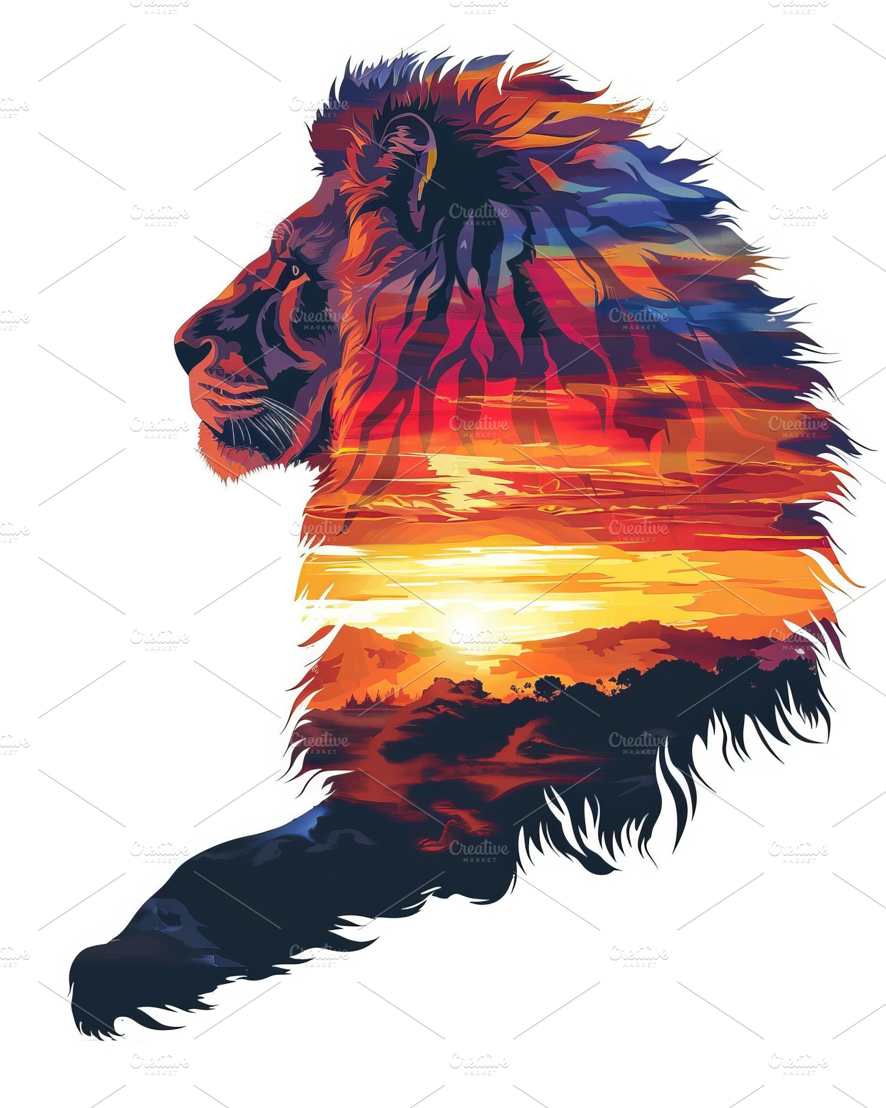 Lion Silhouette With Sunset Landscape, an Animal Photo by Ales Munt
