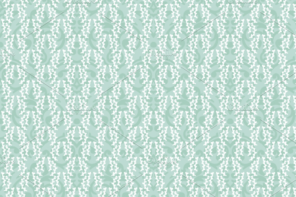 Seamless mint green damask patterns, a Pattern Graphic by Alenarozova (Photo 4 of 5)