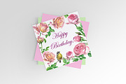 Roses@Bird Watercolor Clipart, a Decorative Illustration by IrStepShop (Thumbnail 2 of 5)