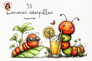Summer Caterpillar PNG Clipart, an Animal Illustration by Nicolle's Colorful Art (Thumbnail 1 of 3)