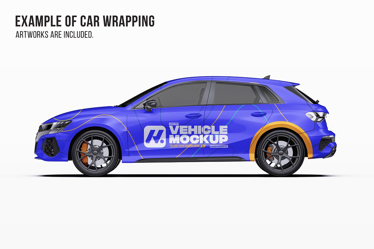 Performance Sportback Hatchback Set, an Advertising Mockup by Halal Graphic Studio (Photo 7 of 12)