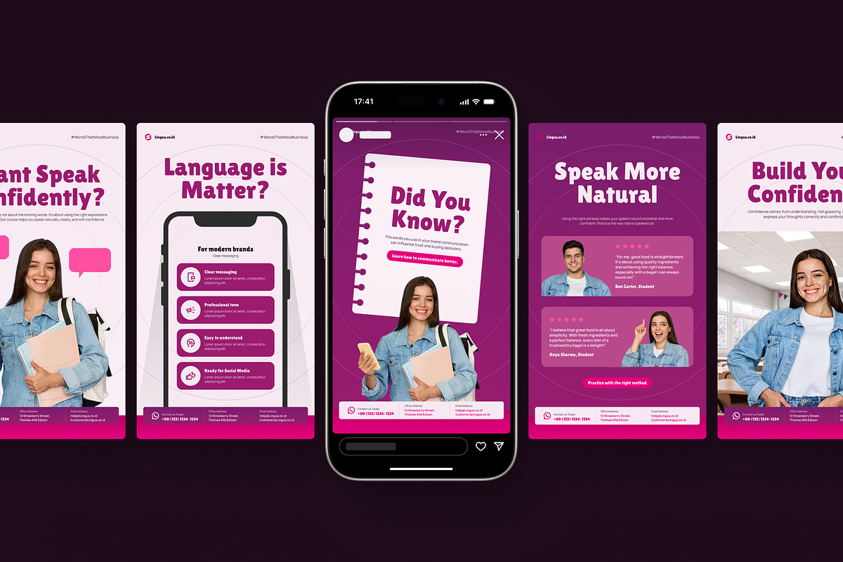 Lingua - Market Value Social Media, a Social Media Template by SLAB! Design (Photo 3 of 8)