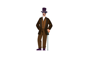 Elegant gentleman wearing top hat, an Object Illustration by pikepicture