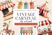 Vintage Carnival Clipart PNG Set, an Object Graphic by Printable Pretty Studio (Thumbnail 5 of 8)