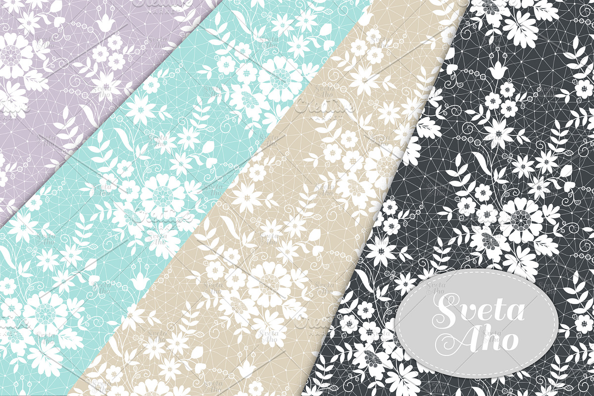 Seamless Lace Floral Patterns, a Pattern Graphic by Sveta Aho (Photo 3 of 6)