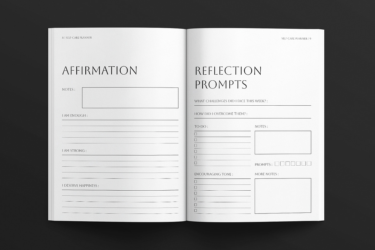 Self-Care Planner Template, a Brochure Template by E-Type (Photo 4 of 7)