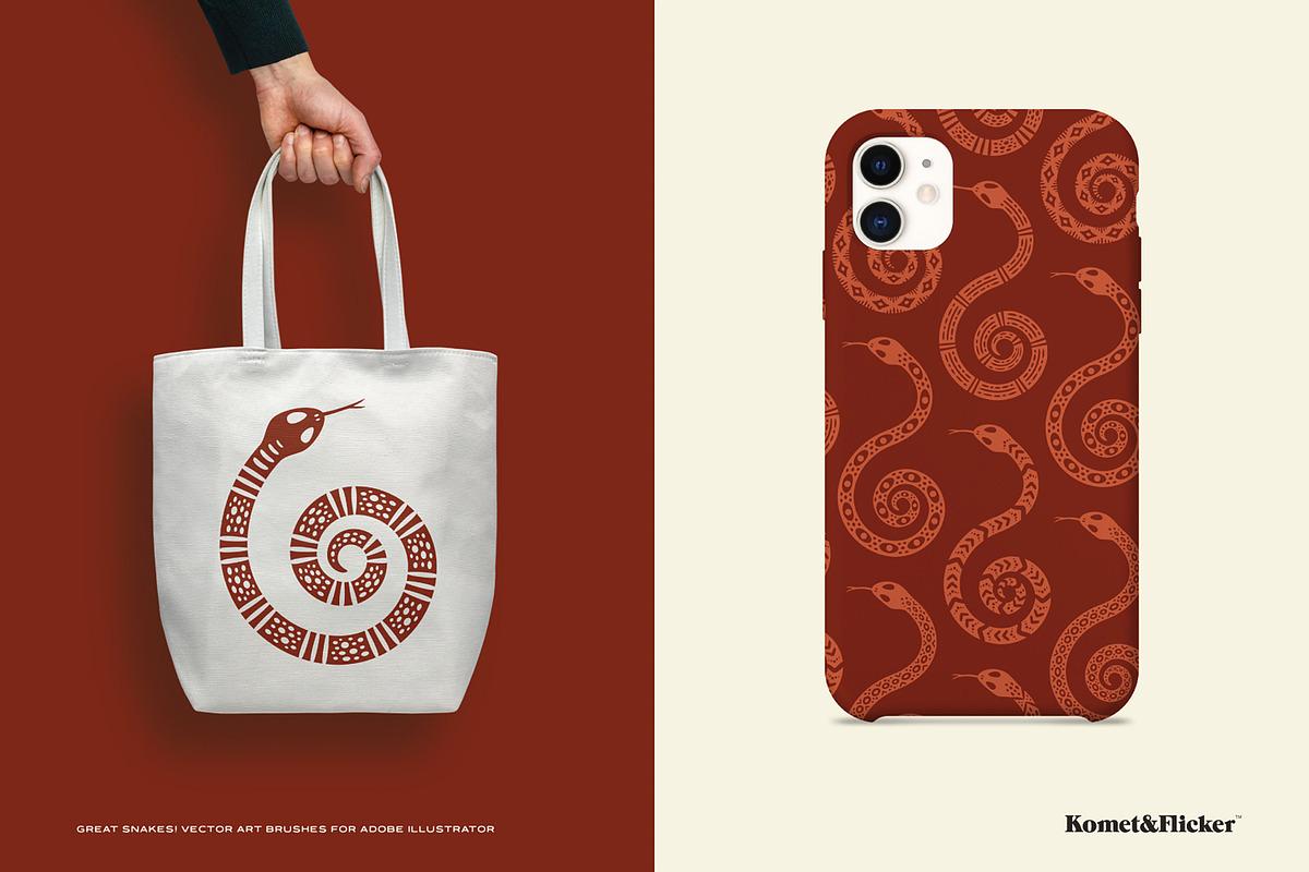 GREAT SNAKES! Vector Art Brushes, a Brush Add-On by Komet & Flicker (Photo 8 of 10)