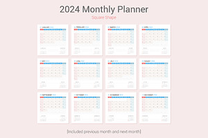 2024 Simple Calendar Sunday