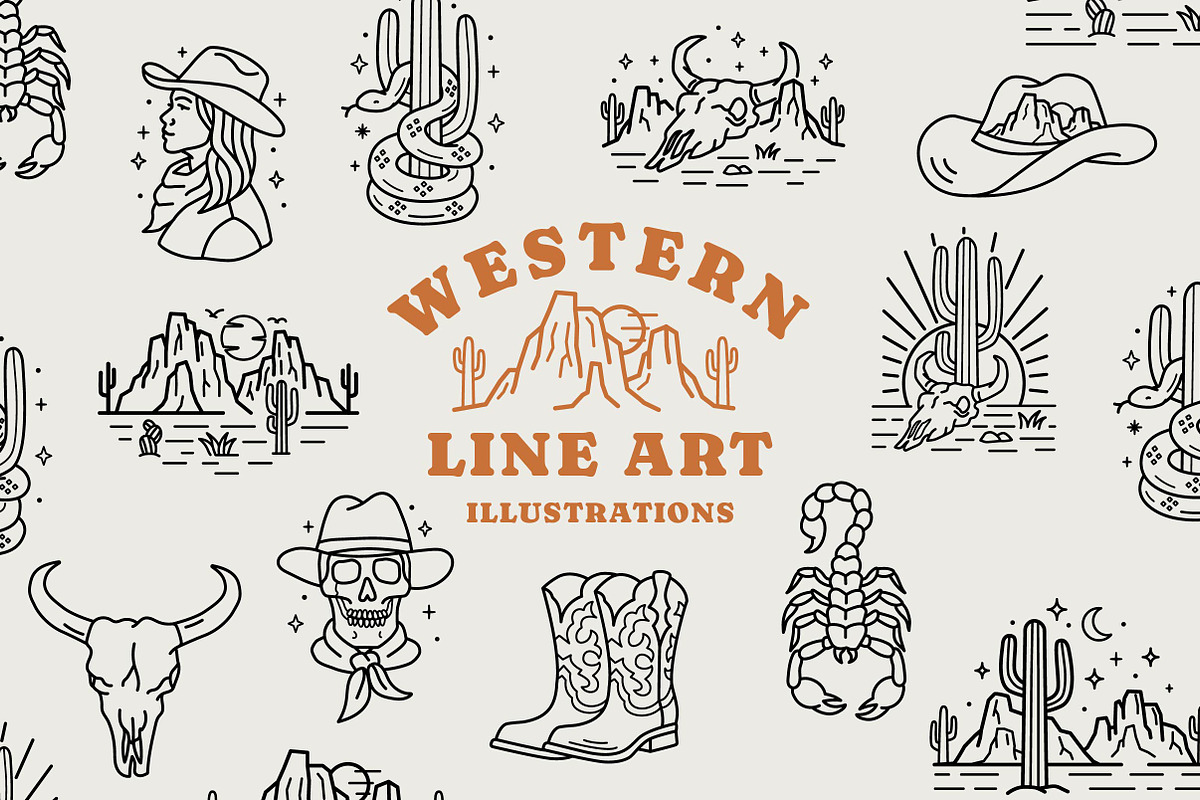 Western Line Art Illustrations, an Illustration by cd-design.co (Photo 6 of 7)